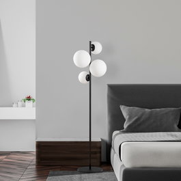 Opviq Fazli - 10521 Lámpara de pie de metal y cristal